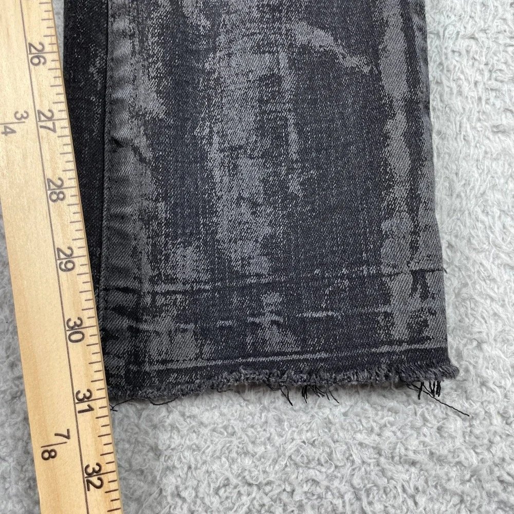 First Row Distressed Jeans Mens 34x32 (Fits 33x31) Black Acid Wash Slim